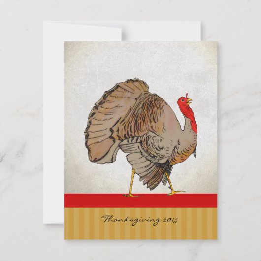 感謝祭ターキーディナーパーティの招待状 招待状 (裏面)