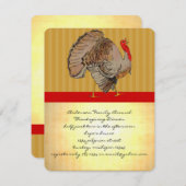 感謝祭ターキーディナーパーティの招待状 招待状 (正面/裏面)