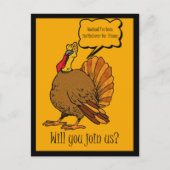 感謝祭ターキーディナー招待状 インビテーションポストカード (正面)