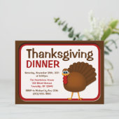 感謝祭ターキーディナー招待状 招待状 (スタンド正面)