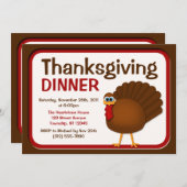 感謝祭ターキーディナー招待状 招待状 (正面/裏面)