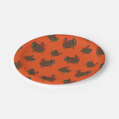 感謝祭ターキーパターンオレンジ紙プレート ペーパープレート (アングル)