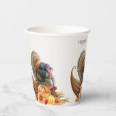 感謝祭ターキーパンプキンス紙カップ 紙コップ (正面)