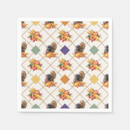 感謝祭ターキーホリデーナプキン スタンダードカクテルナプキン