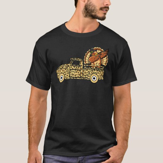 感謝祭ダビング七面鳥ライディングヒョウの怪物 Tシャツ (正面)