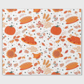 感謝祭ダンナーパターンホリデーラッピング紙 ラッピングペーパー (フラット)