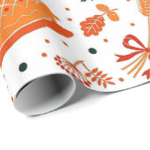 感謝祭ダンナーパターンホリデーラッピング紙 ラッピングペーパー (ロールコーナー)