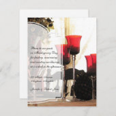 感謝祭テーブルの水色 招待状 (正面/裏面)