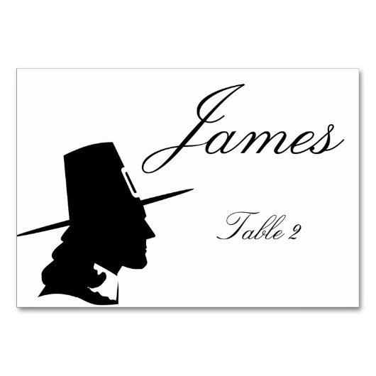 感謝祭テーブル座席表- Pilgrim テーブルナンバー (正面)