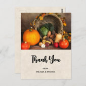 感謝祭テーブル豊作ありがとう ポストカード (正面/裏面)