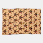 感謝祭テーマのキッチンタオル(日焼け) キッチンタオル (横)