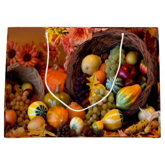 感謝祭テーマギフトジャンボ抱き枕 ラージペーパーバッグ (正面)