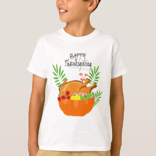 感謝祭テーマデザイン要素 Tシャツ