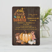 感謝祭ディナモダンー秋ウォーターカラーパンプキン 招待状 (スタンド正面)