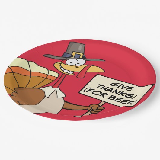 感謝祭ディナーのトルコの代案 ペーパープレート (アングル)