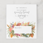 感謝祭ディナーの水彩秋の葉 プレイスカード (外部開封)