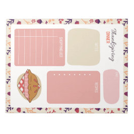 感謝祭ディナーの食事計画 ノートパッド