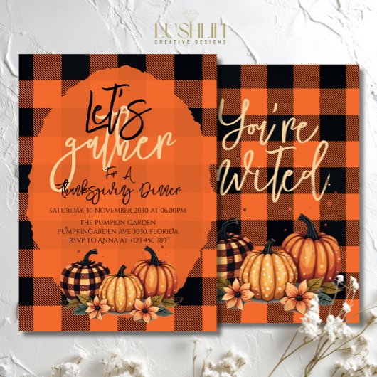 感謝祭ディナーを集めよう秋収穫 招待状