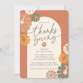 感謝祭ディナーアーチ秋テラコッタパンプキンス 招待状 (正面)