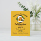 感謝祭ディナーインパンプキンパイオレンジカスタム色 ポストカード (スタンド正面)