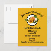 感謝祭ディナーインパンプキンパイオレンジカスタム色 ポストカード (正面/裏面)