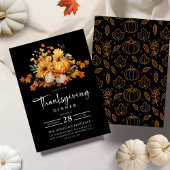 感謝祭ディナーウォーターカラーオータムカボチャ 招待状