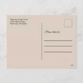 感謝祭ディナーウォーターカラートルコ招待状 シーズンポストカード (裏面)