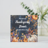感謝祭ディナーウォーターカラーパンプキンス招待状 招待状 (スタンド正面)