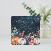 感謝祭ディナーウォーターカラーパンプキンス招待状 招待状 (スタンド正面)