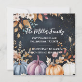 感謝祭ディナーウォーターカラーパンプキンス招待状 案内状 (裏面)
