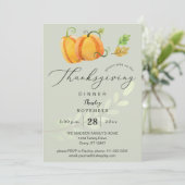 感謝祭ディナーウォーターカラーパンプキンデュオリーブI 招待状 (スタンド正面)