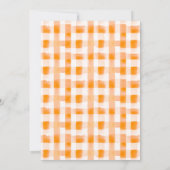 感謝祭ディナーウォーターカラーパンプキンパイ&プレイド 招待状 (裏面)