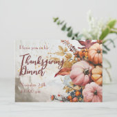 感謝祭ディナーウォーターカラーパンプキン招待状 招待状 (スタンド正面)