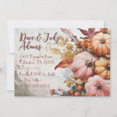 感謝祭ディナーウォーターカラーパンプキン招待状 招待状 (裏面)