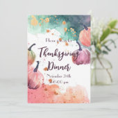 感謝祭ディナーウォーターカラーパンプキン招待状 招待状 (スタンド正面)