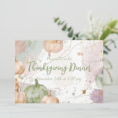 感謝祭ディナーウォーターカラーパンプキン招待状 招待状 (スタンド正面)