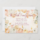 感謝祭ディナーウォーターカラーパンプキン招待状 招待状 (裏面)