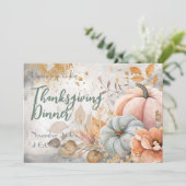 感謝祭ディナーウォーターカラーパンプキン招待状 招待状 (スタンド正面)