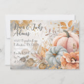 感謝祭ディナーウォーターカラーパンプキン招待状 招待状 (裏面)