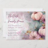 感謝祭ディナーウォーターカラーパンプキン招待状 招待状 (裏面)