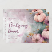 感謝祭ディナーウォーターカラーパンプキン招待状 招待状 (正面/裏面)