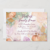 感謝祭ディナーウォーターカラーパンプキン招待状 招待状 (裏面)