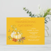 感謝祭ディナーウォーターカラーパンプキン葉 招待状 (スタンド正面)