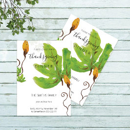 感謝祭ディナーウォーターカラーパンプキン 招待状