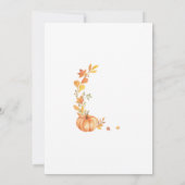 感謝祭ディナーウォーターカラーパンプキン 招待状 (裏面)