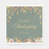 感謝祭ディナーウォーターカラー秋セージ スタンダードランチョンナプキン (正面)