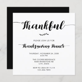 感謝祭ディナーエレガントスシンプルト 招待状