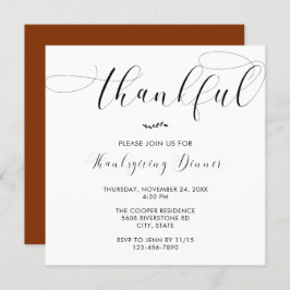 感謝祭ディナーエレガントスシンプルト 招待状