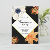 感謝祭ディナーエレガントパーティー秋フローラ 招待状 (スタンド正面)