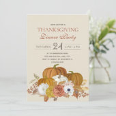 感謝祭ディナーエレガントパーティー 招待状 (スタンド正面)